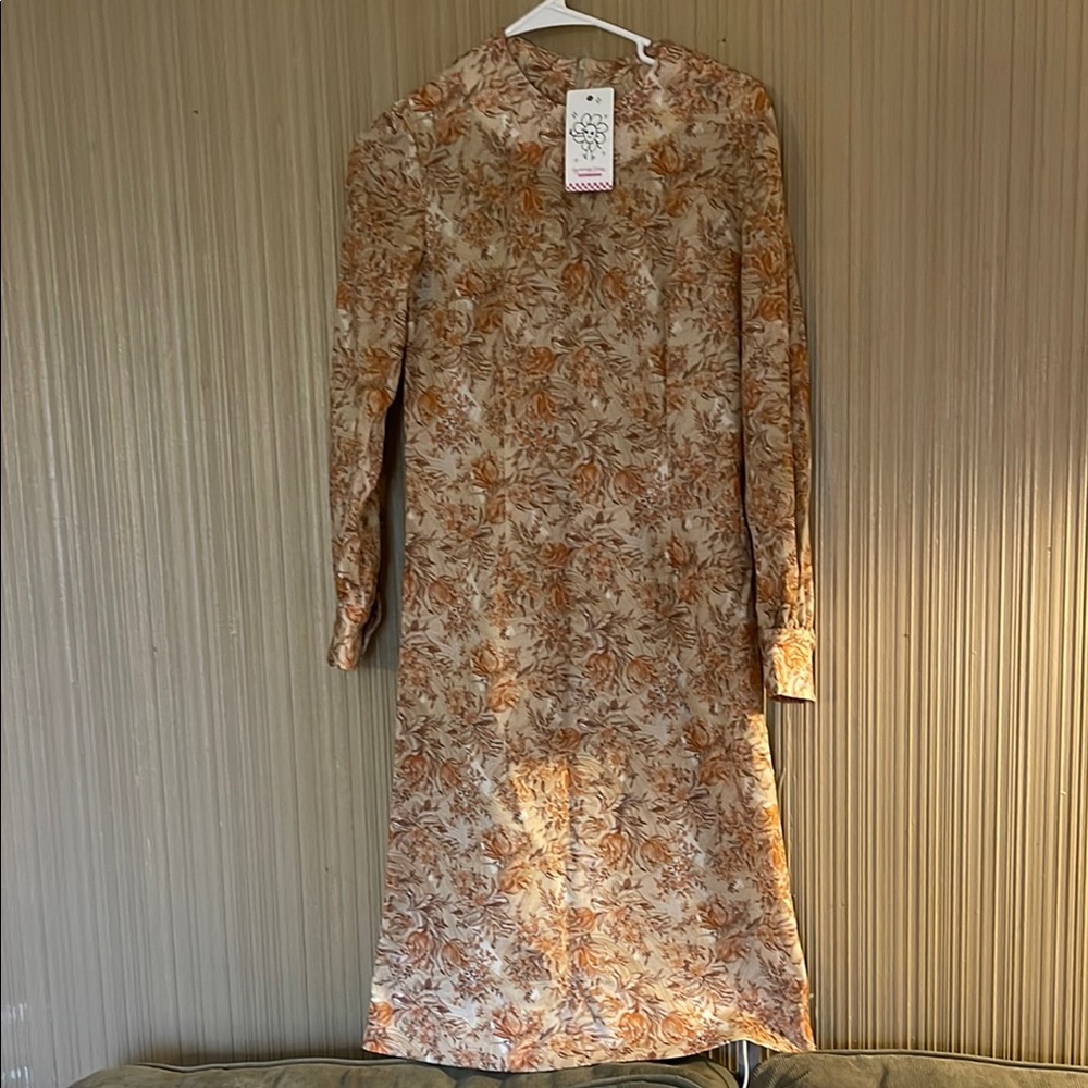 Vintage brown/orange floral dress